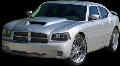 APM Fiberglass Ram Air Style Hood 06-10 Dodge Charger - Click Image to Close